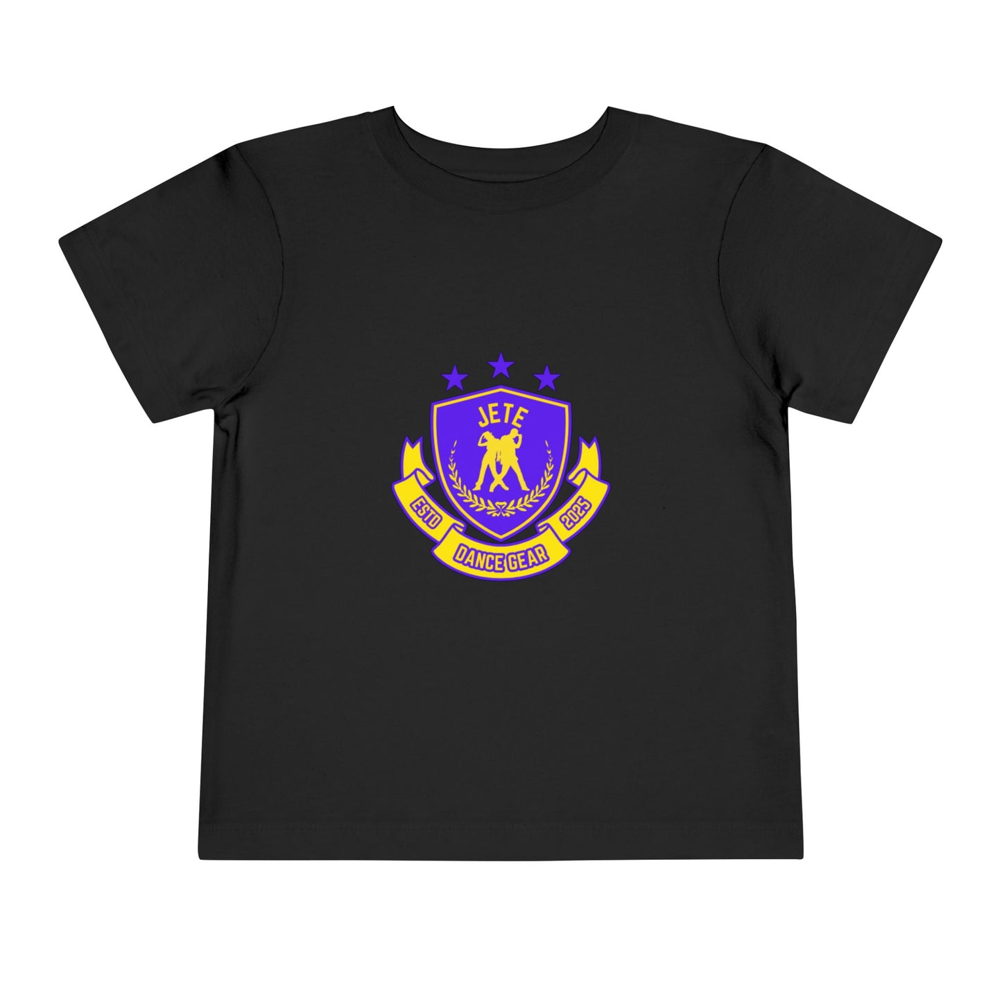 "Jeté Dance Gear" Toddler Dance T-Shirt – Collegiate-Inspired Dancer Graphic Short Sleeve Tee for Kids