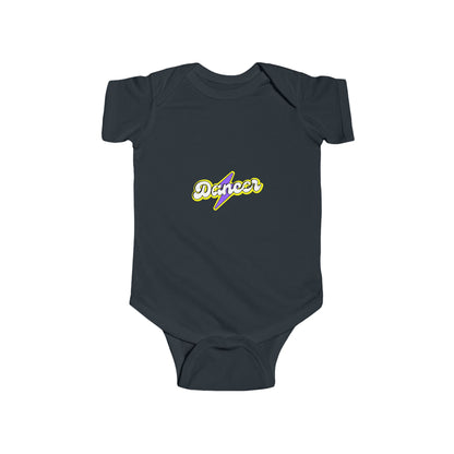 "I Can't. I Have Dance." Infant Short Sleeve Bodysuit – Retro 80's Emoji Dance Graphic Baby Outfit for Future Performers