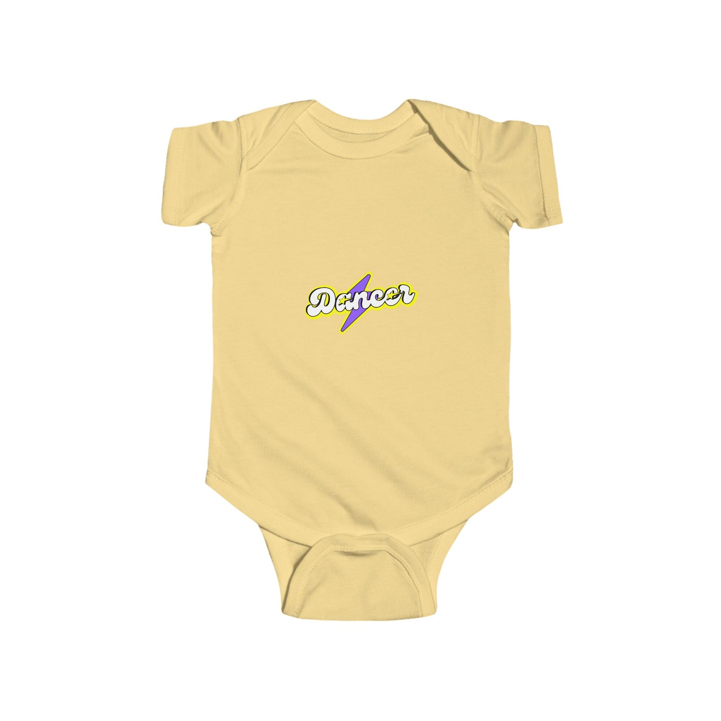 "I Can't. I Have Dance." Infant Short Sleeve Bodysuit – Retro 80's Emoji Dance Graphic Baby Outfit for Future Performers