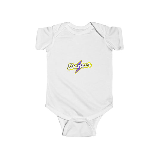 "I Can't. I Have Dance." Infant Short Sleeve Bodysuit – Retro 80's Emoji Dance Graphic Baby Outfit for Future Performers