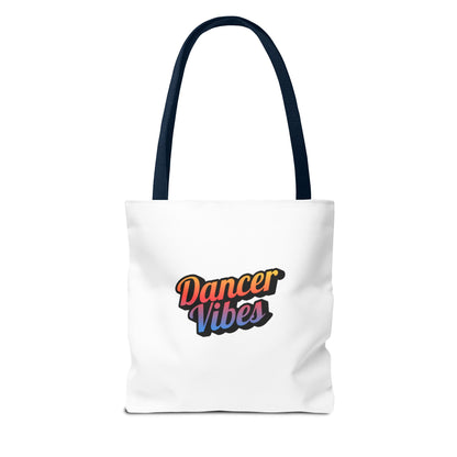 "Dancer Vibes" Canvas Tote Bag – Bold Dance-Themed Text Graphic Bag for Dancers, Students & Everyday Use