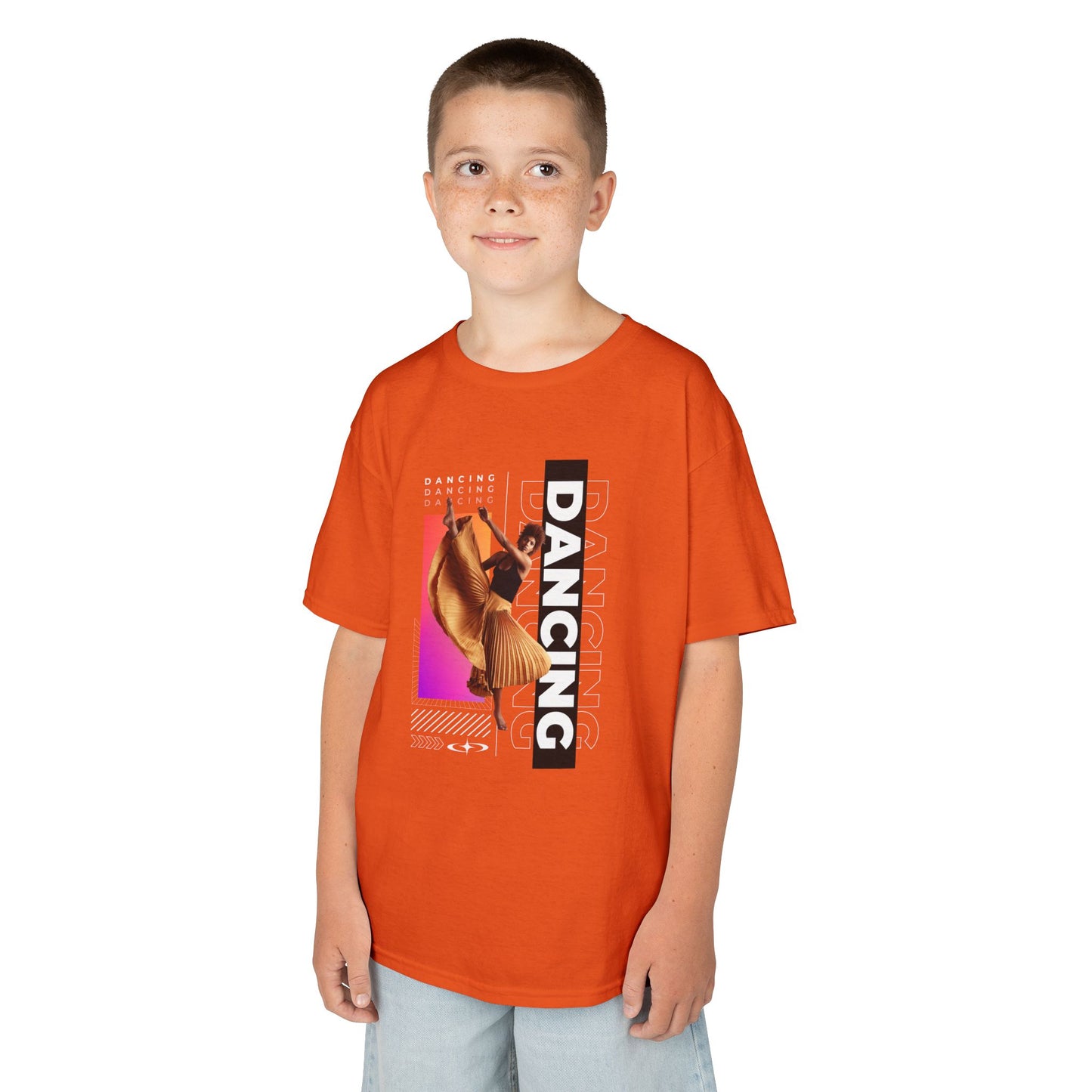 "Dancing" Youth Short Sleeve T-Shirt – Streetwear-Inspired Female Dancer Graphic – Stylish Dance Apparel for Kids
