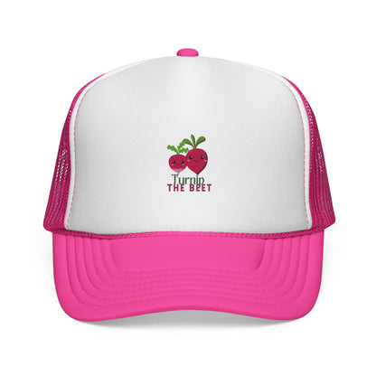 "Turnip the Beet" Funny Dance-Inspired Trucker Hat – Unisex Veggie Graphic Cap for Dancers & Foodie Fans