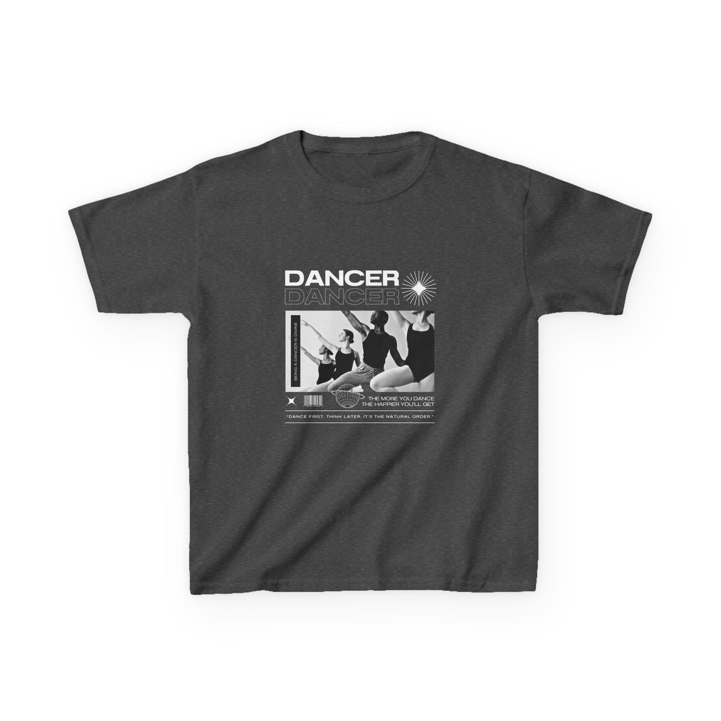“Dancer” Youth Short Sleeve Tee – Young Ballet Dancers at the Barre Streetwear-Inspired Dance Shirt for Kids