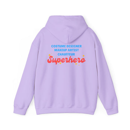"Dance Mom" Superhero Hoodie – Floral Front Graphic & Fun Back Design | Unisex Hooded Sweatshirt for Proud Dance Parents