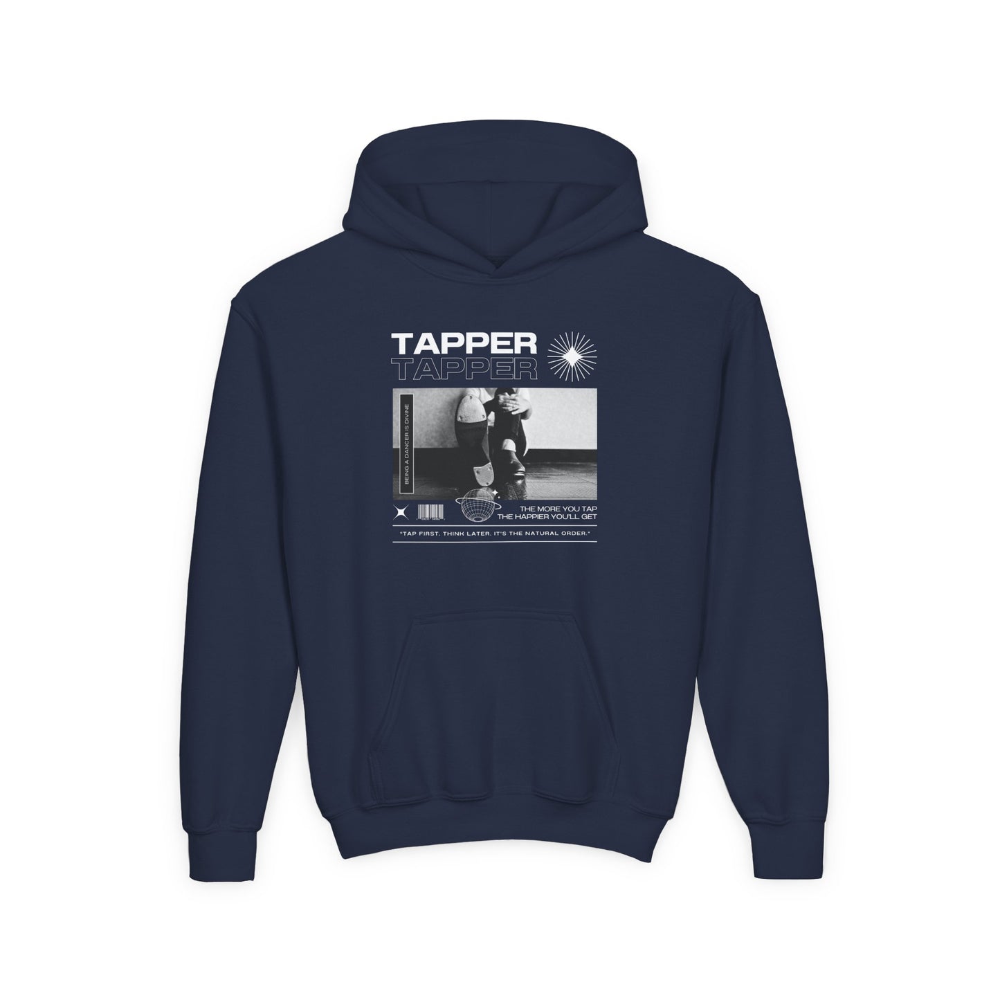 “Tapper” Tap Shoes Streetwear Graphic | Unisex Youth Hoodie – Tap Dance Hoodie for Kids & Young Performers