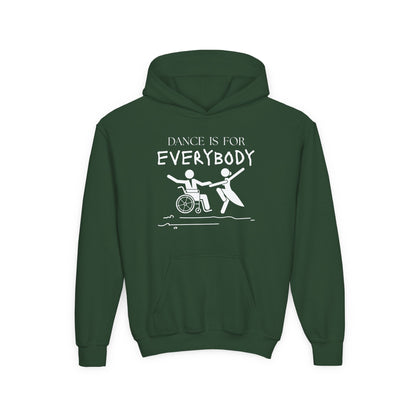 “Dance Is for Everybody” Unisex Youth Hoodie – Inclusive Dance Hoodie for Kids & Teens, Personalized with Name or Studio
