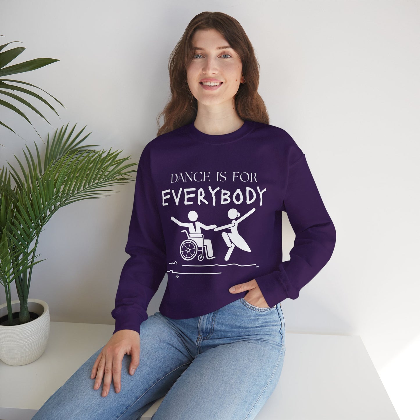 “Dance Is for Everybody” Inclusive Dance Sweatshirt – Unisex Heavy Blend Crewneck with Optional Name or Studio Personalization