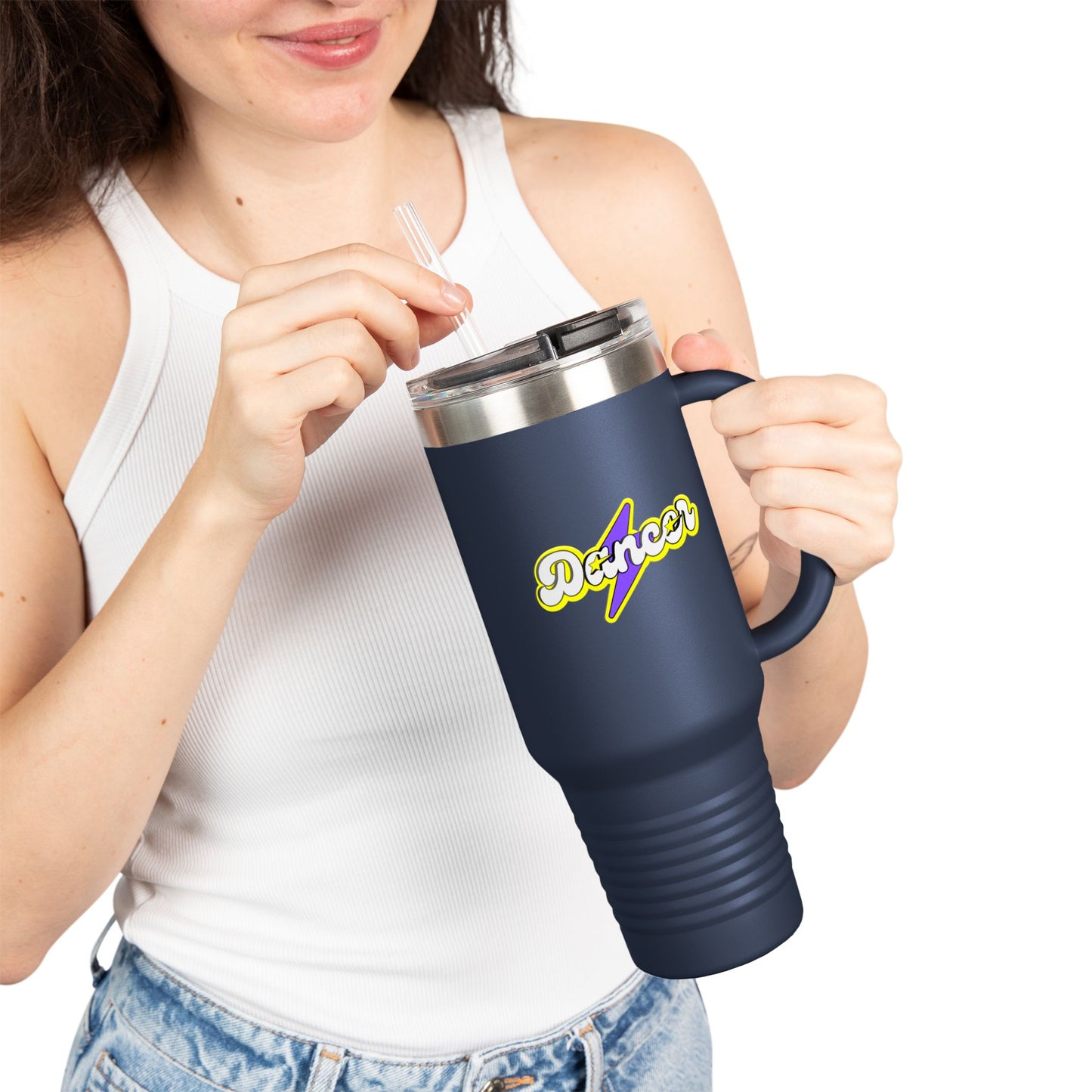 "Dancer" Superhero 40oz Insulated Travel Mug – Bold Stainless Steel Tumbler for Dance Lovers