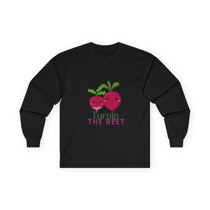 "Turnip the Beet" Unisex Long Sleeve Tee – Funny Dance Pun Shirt with Cute Pepper Graphic for Dancers & Veggie Lovers
