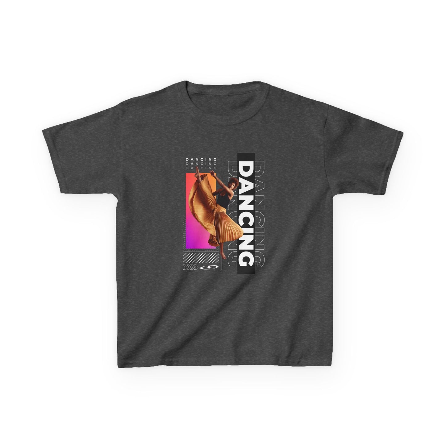 "Dancing" Youth Short Sleeve T-Shirt – Streetwear-Inspired Female Dancer Graphic – Stylish Dance Apparel for Kids