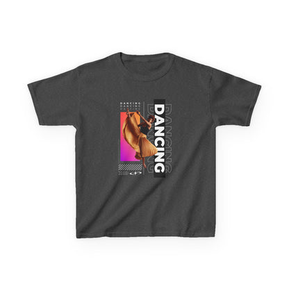 "Dancing" Youth Short Sleeve T-Shirt – Streetwear-Inspired Female Dancer Graphic – Stylish Dance Apparel for Kids