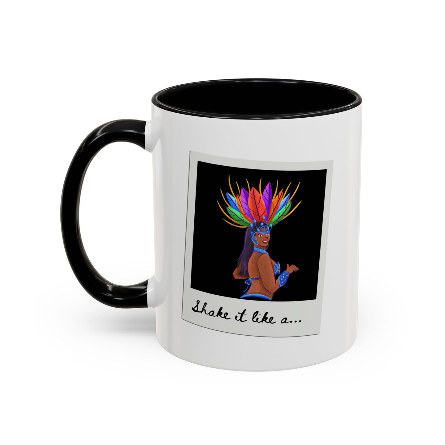 "Shake It Like a..." Accent Coffee Mug – Fun Dance Quote Ceramic Mug for Dancers and Music Lovers