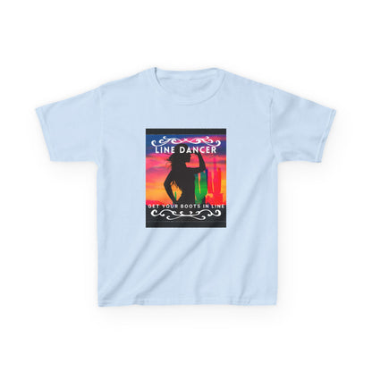 "Line Dancer – Get Your Boots in Line" Youth Short Sleeve Tee – Western-Inspired Country Dance Shirt for Kids