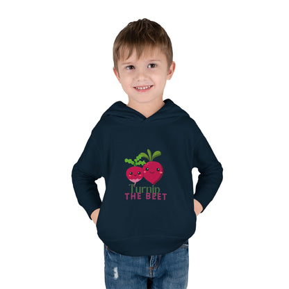 "Turnip the Beet "Toddler Pullover Hoodie – Cute Vegetable Dance Pun Graphic Fleece Sweatshirt for Kids