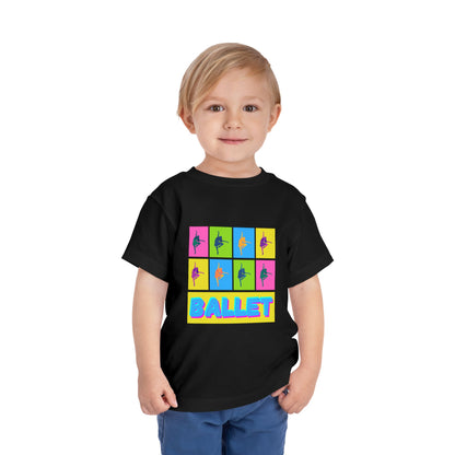 “Ballet" Toddler Short Sleeve T-Shirt – Pop Art Inspired Dance Graphic Tee for Kids