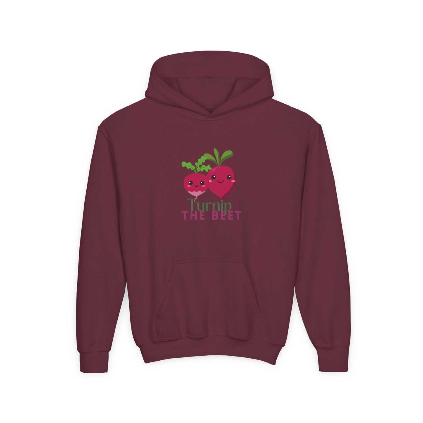 "Turnip the Beet" Youth Hooded Sweatshirt – Cute Vegetable Dance Pun Graphic Hoodie for Kids and Teens
