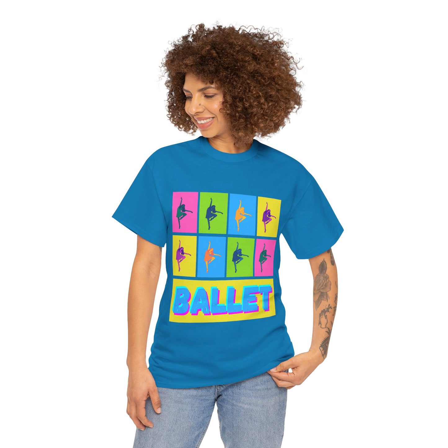 "Ballet" Pop Art Inspired Dance Graphic Unisex Heavy Cotton Tee – Artistic Ballet Dancer T-Shirt for Dance Lovers