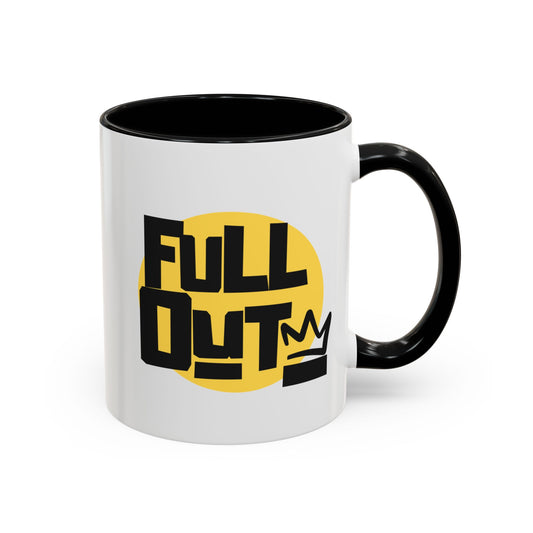 "Full Out" Accent Coffee Mug – Streetwear Dance Mug with Crown Graphic for Dancers