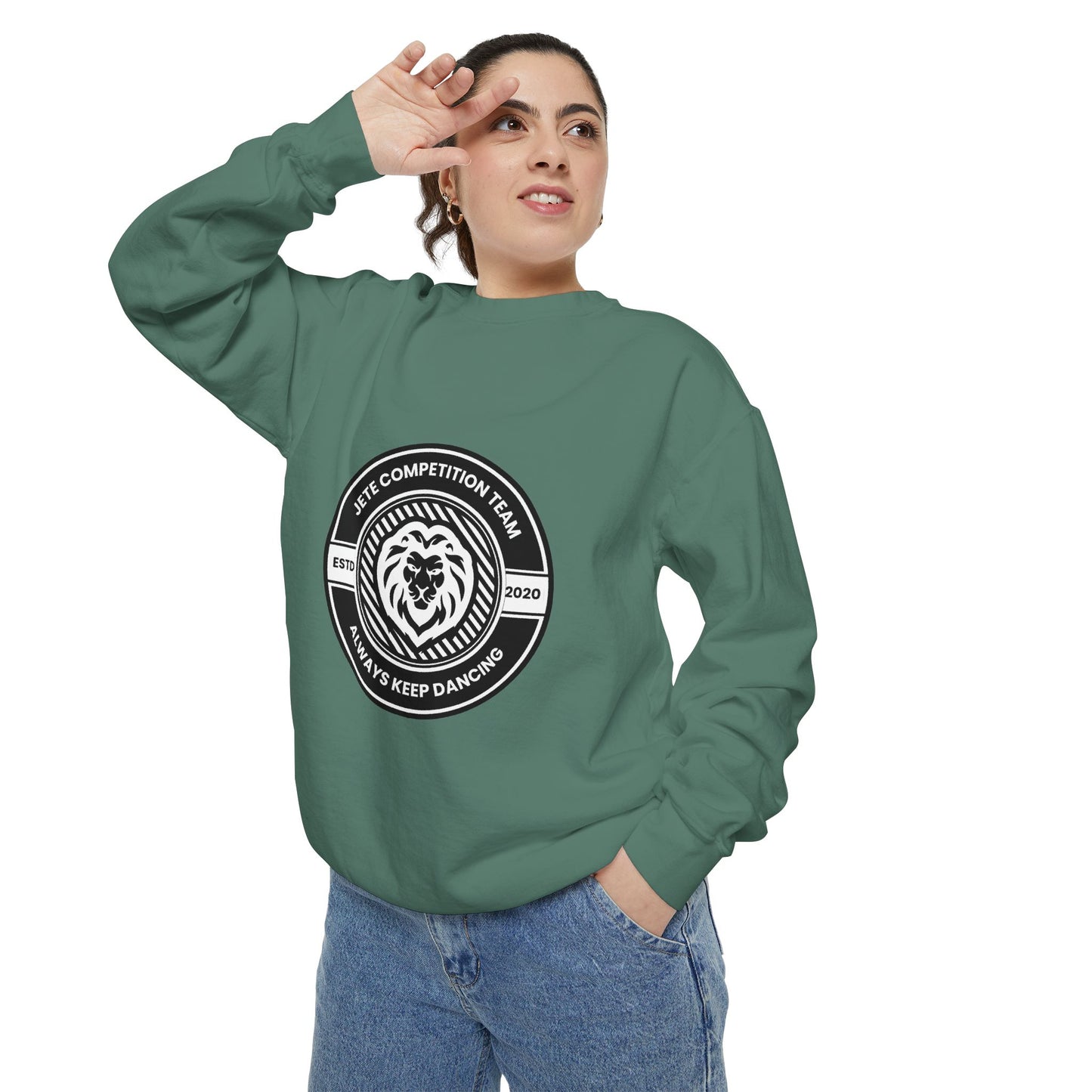 "Jeté Competition Team – Always Keep Dancing" Unisex Lightweight Crewneck Sweatshirt – Collegiate-Inspired Dance Team Pullover for Dancers & Studio Spirit Wear
