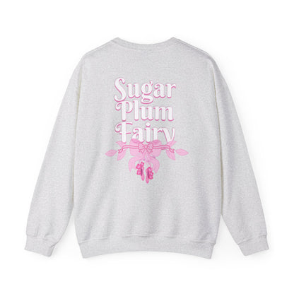 “Sugar Plum Fairy” Back Print ADULT Sweatshirt + “Nutcracker 2025” Front – Unisex Heavy Blend Crewneck | Ballet Holiday Dance Apparel