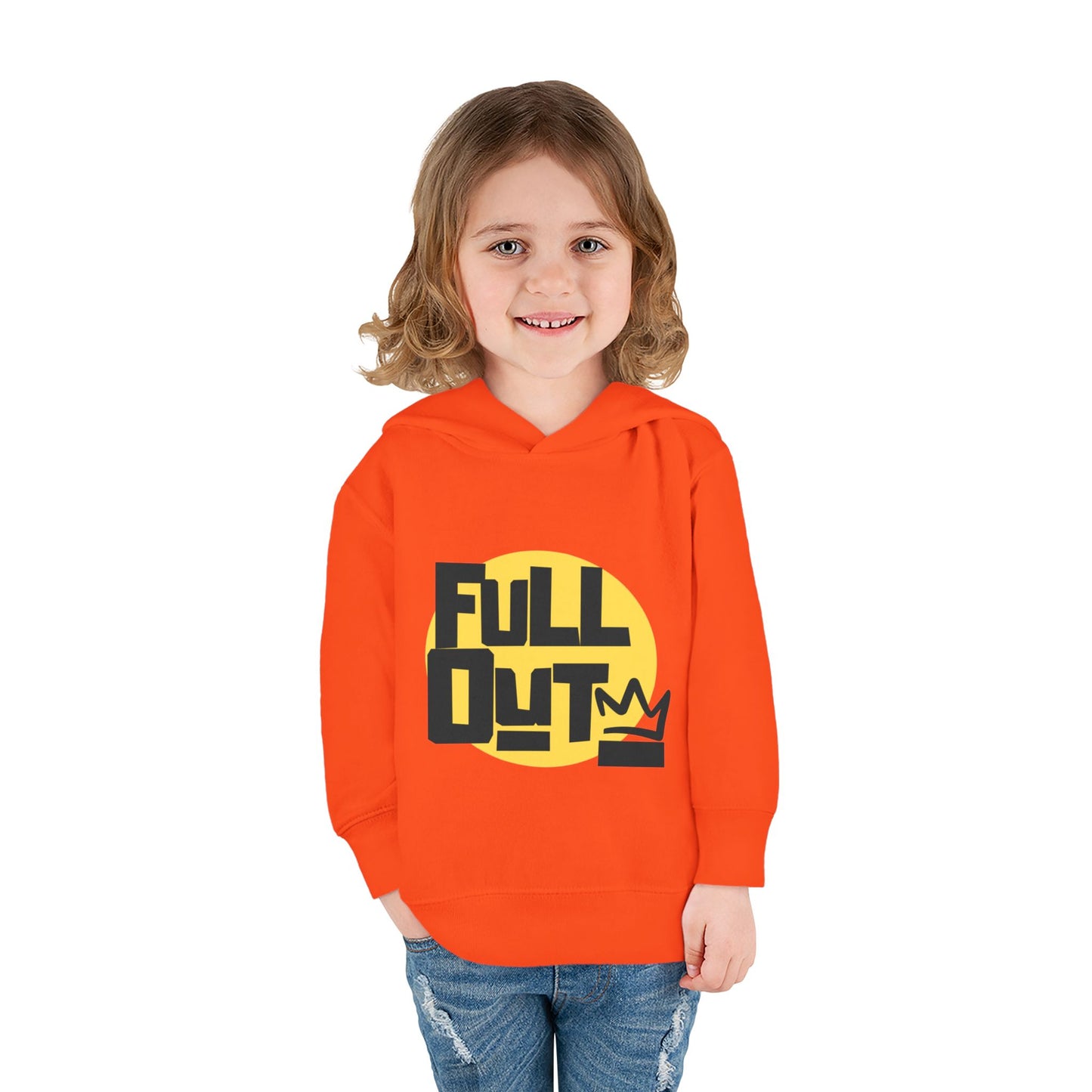 "Full Out" Toddler Pullover Hoodie – Bold Streetwear-Inspired Dance Graphic Fleece Sweatshirt for Kids