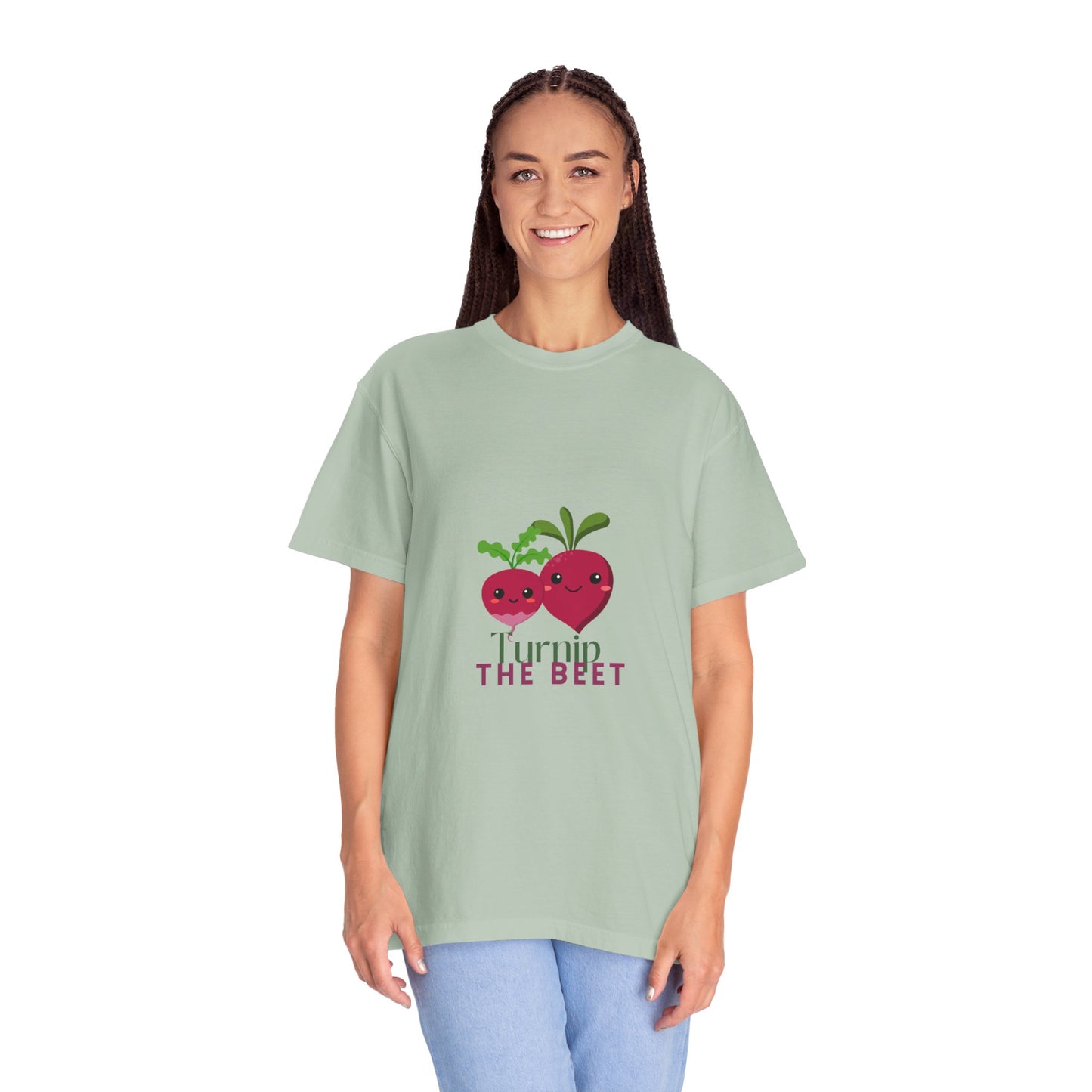 "Turnip the Beet" Unisex Garment-Dyed T-Shirt – Cute Veggie Dance Pun Graphic Tee – Funny Foodie Shirt for Dancers & Music Lovers