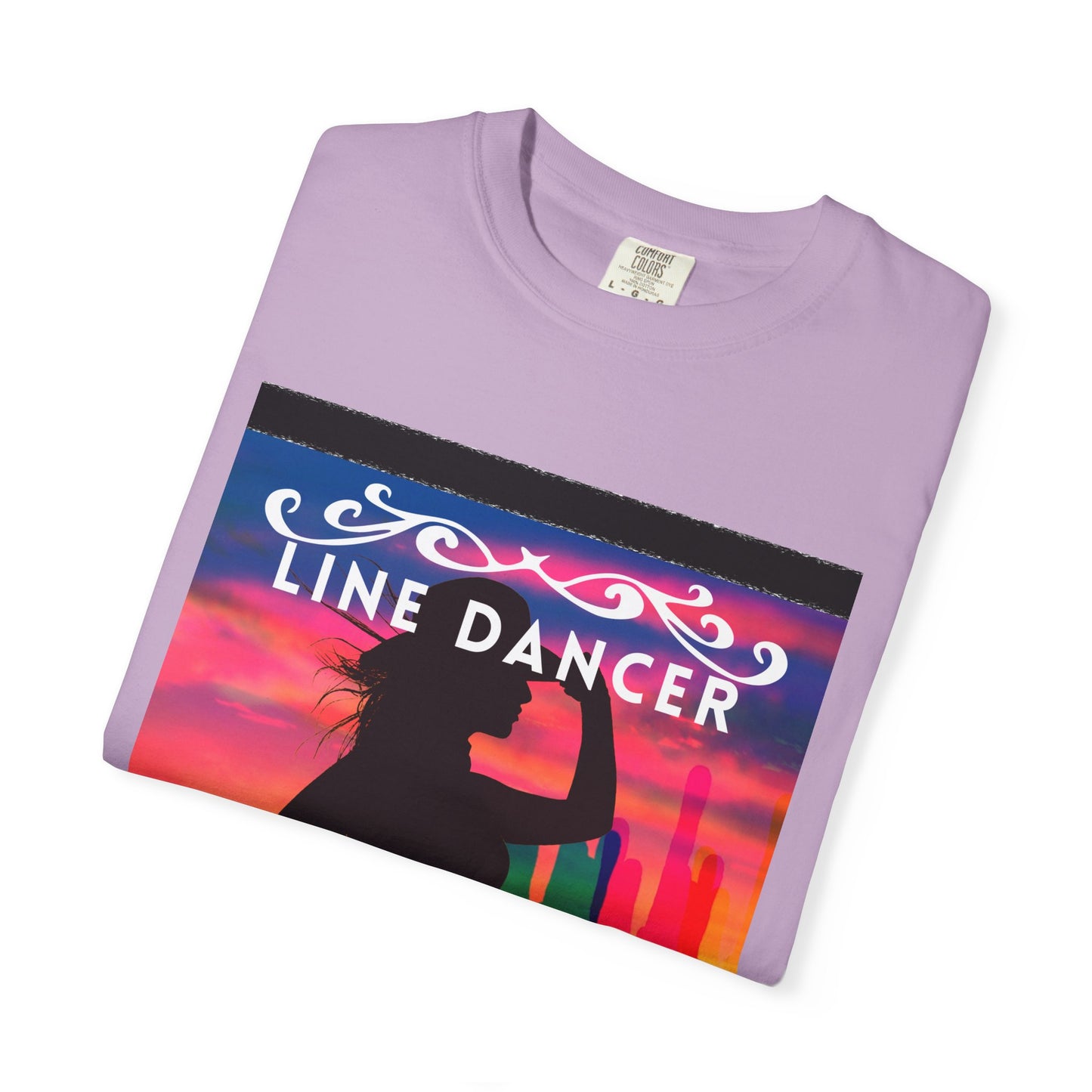 "Line Dancer" Unisex Garment-Dyed T-Shirt – Western Country Dance Graphic Tee – 'Get Your Boots in Line' Cowboy-Inspired Shirt