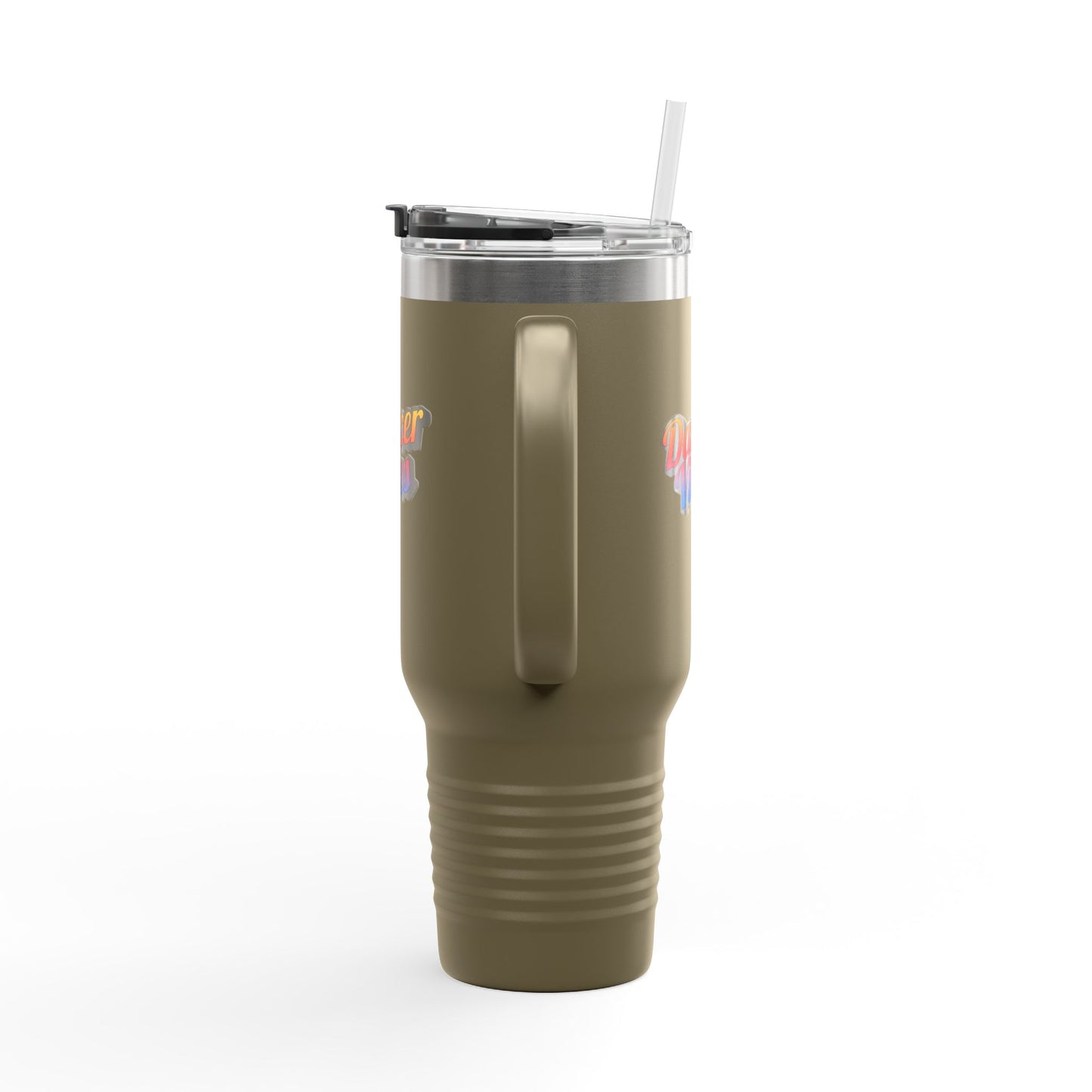 "Dancer Vibes" 40oz Insulated Travel Mug – Retro-Inspired Stainless Steel Tumbler for Dance Lovers | Hot & Cold Beverage Travel Cup with Handle and Leak-Proof Lid