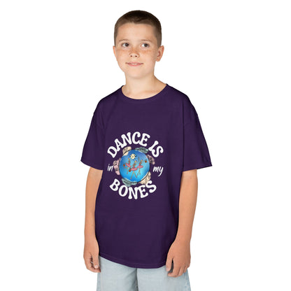 "Dance Is in My Bones” Halloween Dance T-Shirt with Dancing Skeletons Graphic - Kids Heavy Cotton™ Tee