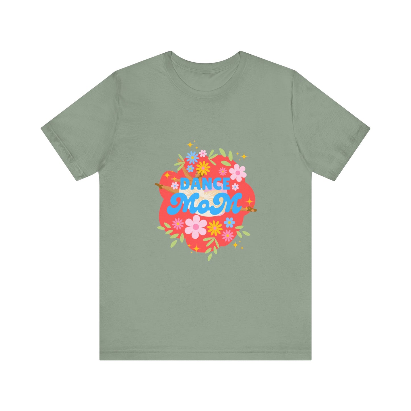 "Dance Mom” T-Shirt – Unisex Garment-Dyed Tee with Floral Dancer Graphic Front & Superhero Role List Back 🌸💪