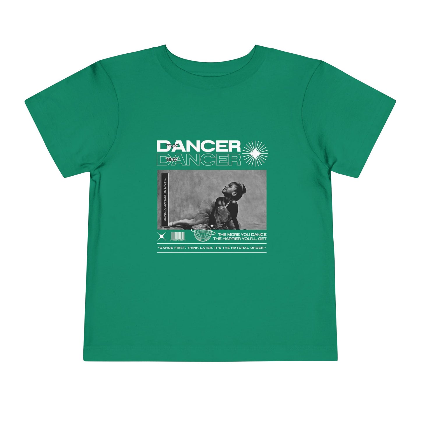 “Tiny Dancer" Toddler Short Sleeve T-Shirt – Streetwear-Inspired Recital Photo Graphic Tee for Kids