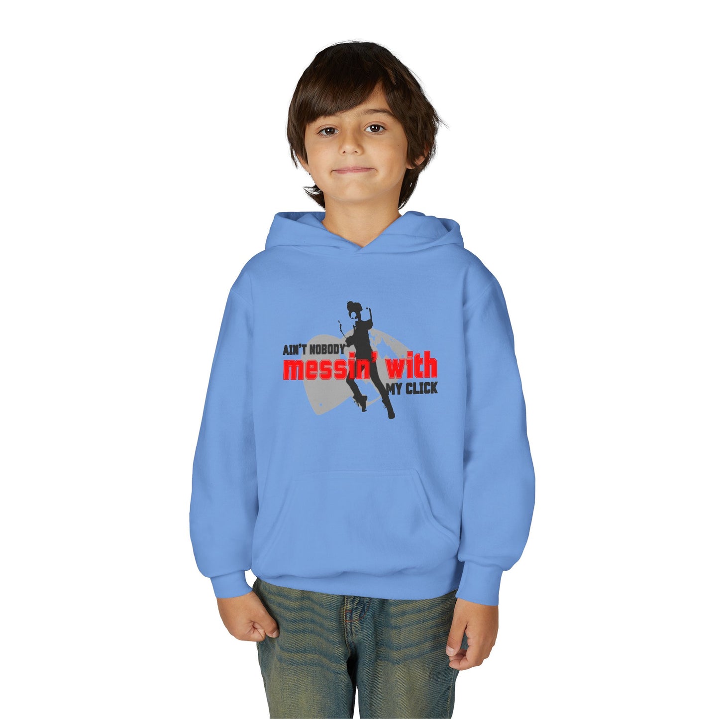 “Ain’t Nobody Messin’ with My Click” Tap Dance Graphic with Tap Shoes & Dancer - Unisex Youth Hoodie – Streetwear Tap Dancing Hoodie for Kids & Young Performers
