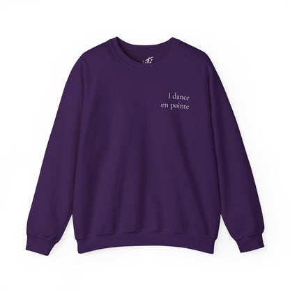 “I Dance en Pointe” - Optional Personalized Sleeve - Ballet Unisex Heavy Blend™ Crewneck Sweatshirt with Front and Back Print