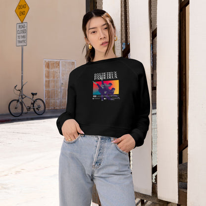 “Pas De Deux” Ballet Term Definition with Pair of Dancers Graphic | Women’s Cropped Sweatshirt – Streetwear-Inspired Ballet Dance Sweatshirt for Dancers & Enthusiasts