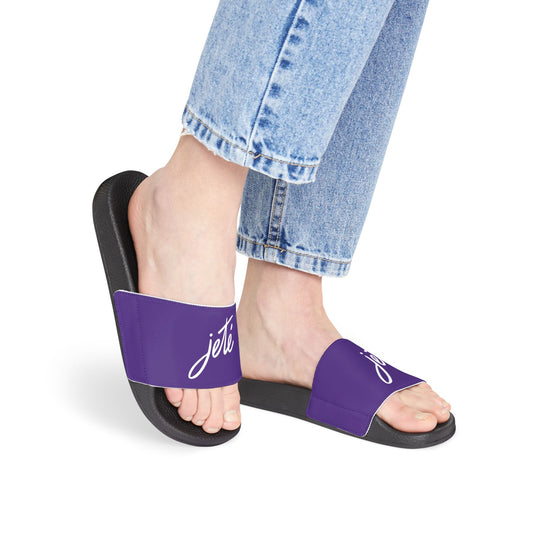 WOMEN'S SIZES - “Jeté” Official Logo Dance -Inspired Custom Footwear | Women’s Sandal Slides with Removable Straps