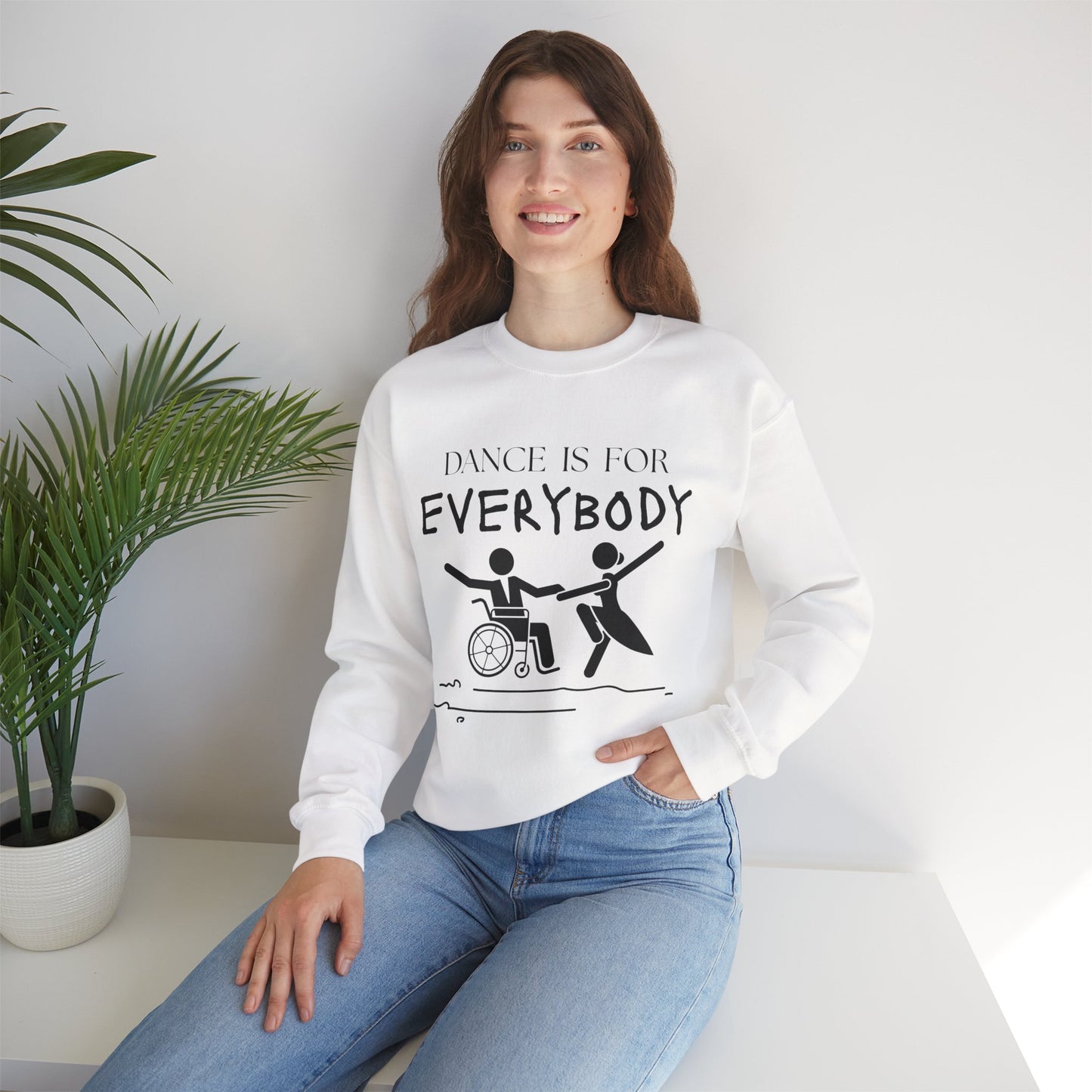 “Dance Is for Everybody” Inclusive Dance Sweatshirt – Unisex Heavy Blend Crewneck with Optional Name or Studio Personalization