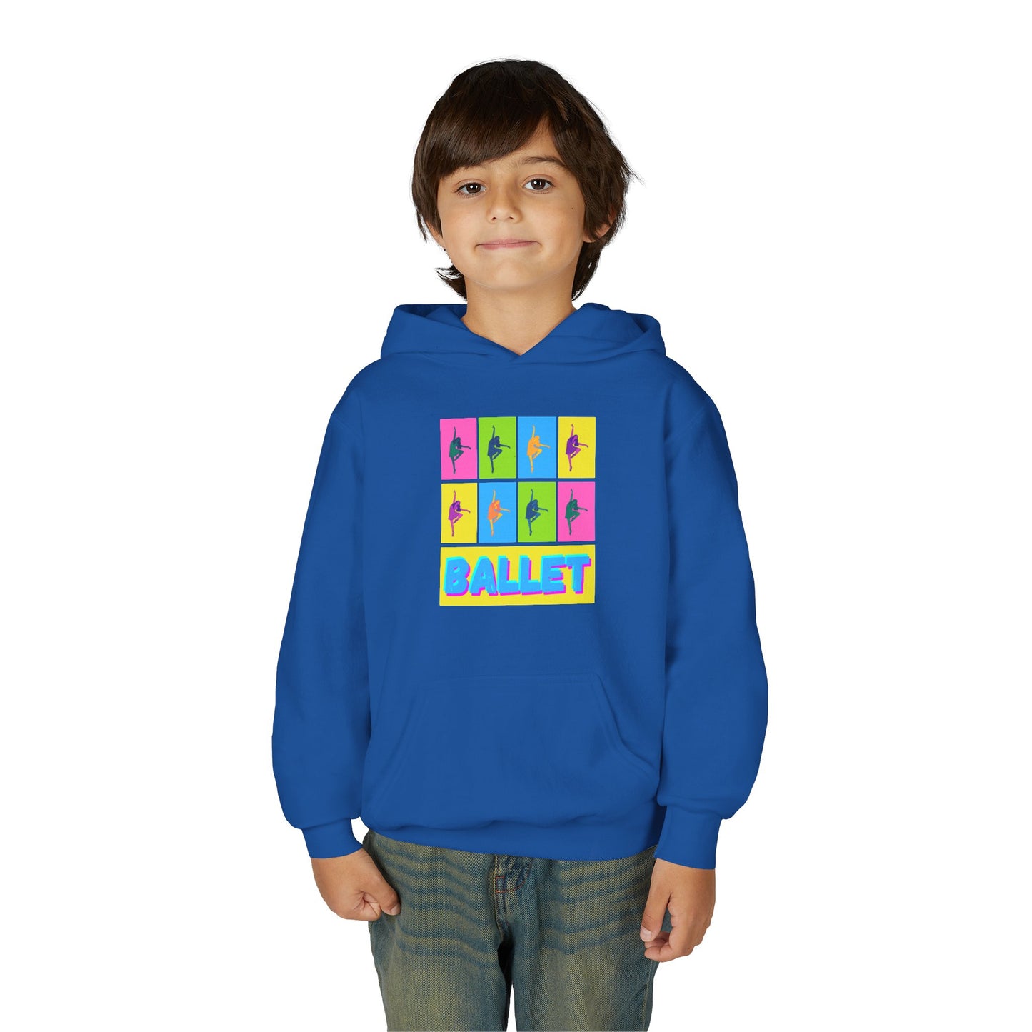 “Ballet” Pop Art Inspired Design with Ballet Dancer Graphics | Streetwear Ballet Hoodie for Kids & Young Dance Enthusiasts | Unisex Youth Hoodie