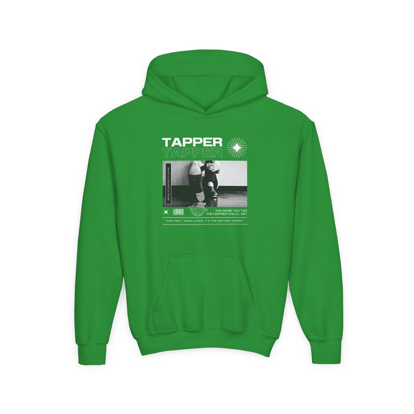 “Tapper” Tap Shoes Streetwear Graphic | Unisex Youth Hoodie – Tap Dance Hoodie for Kids & Young Performers