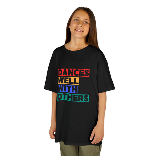 "Dances Well With Others" Kids Heavy Cotton™ Tee – Dance-Inspired Graphic Tee for Kids