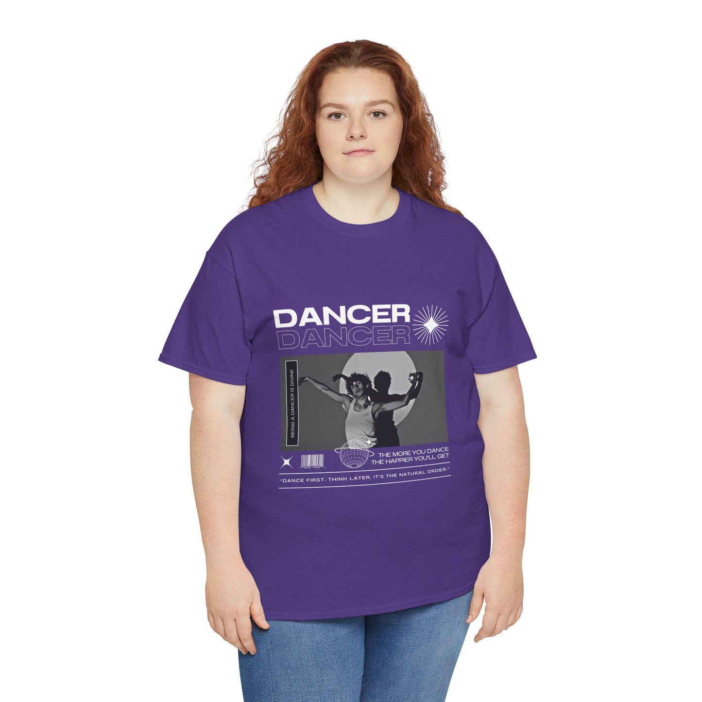 "Dancer" Spotlight Contemporary Dance Graphic Unisex Heavy Cotton Tee – Streetwear-Inspired Dance T-Shirt for Performers & Dance Lovers