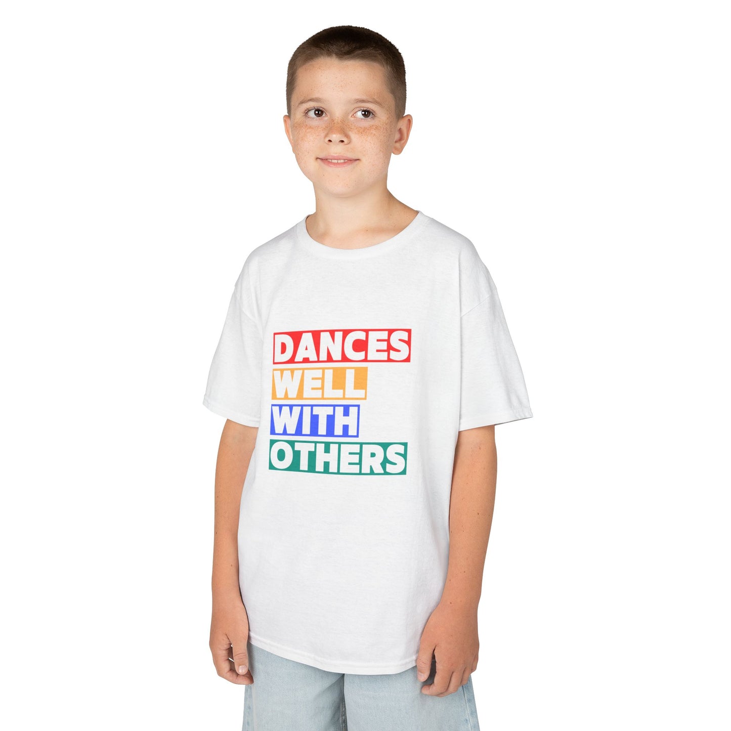 "Dances Well With Others" Kids Heavy Cotton™ Tee – Dance-Inspired Graphic Tee for Kids