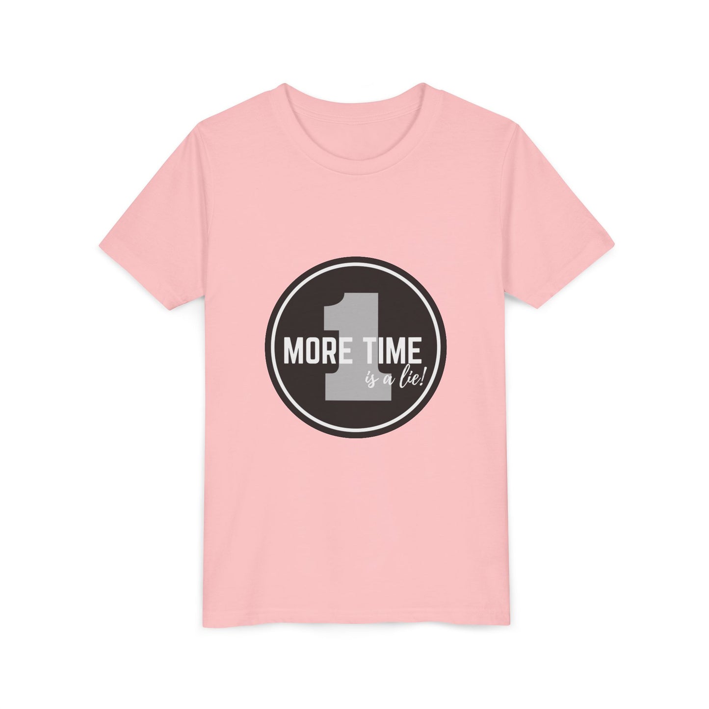 “One More Time is a Lie” Bold Emblem Dancer Graphic T-Shirt for Kids – Funny Dance Rehearsal Shirt - Youth Dance Tee