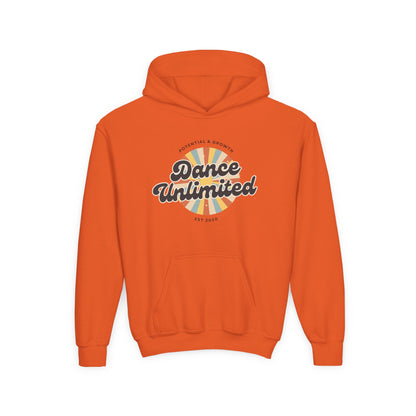"Dance Unlimited - Potential & Growth" Youth Hooded Sweatshirt – Retro Dance Graphic Hoodie for Kids and Teens