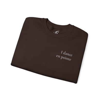 “I Dance en Pointe” - Optional Personalized Sleeve - Ballet Unisex Heavy Blend™ Crewneck Sweatshirt with Front and Back Print