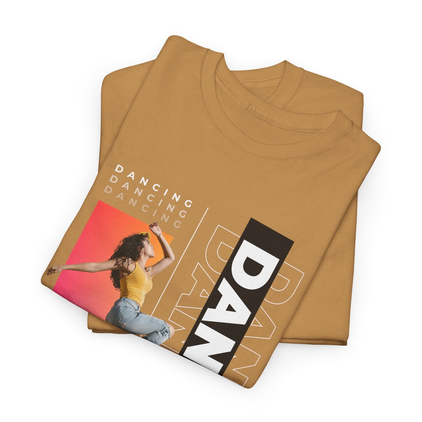 “Dancing” Streetwear-Inspired Female Dancer Unisex Heavy Cotton Tee – Urban Dance Graphic T-Shirt for Performers and Dance Lovers