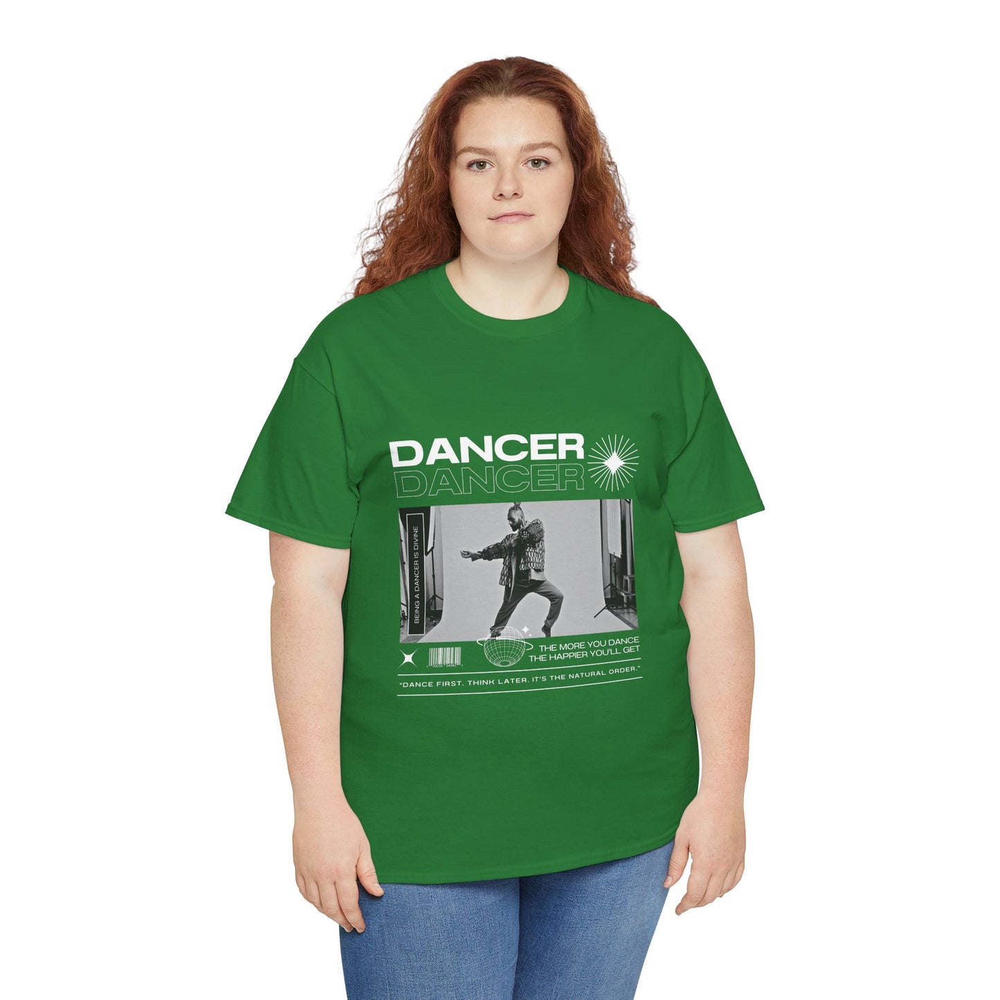"Dancer "Jazz Pose Unisex Heavy Cotton Tee – Streetwear-Inspired Jazz Dance Graphic T-Shirt for Performers