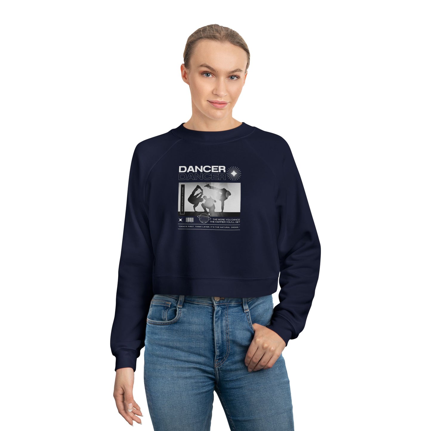 “Dancer” Breakdancer Streetwear Graphic | Hip-Hop Dance Sweatshirt for Dancers & Enthusiasts - Women’s Cropped Sweatshirt