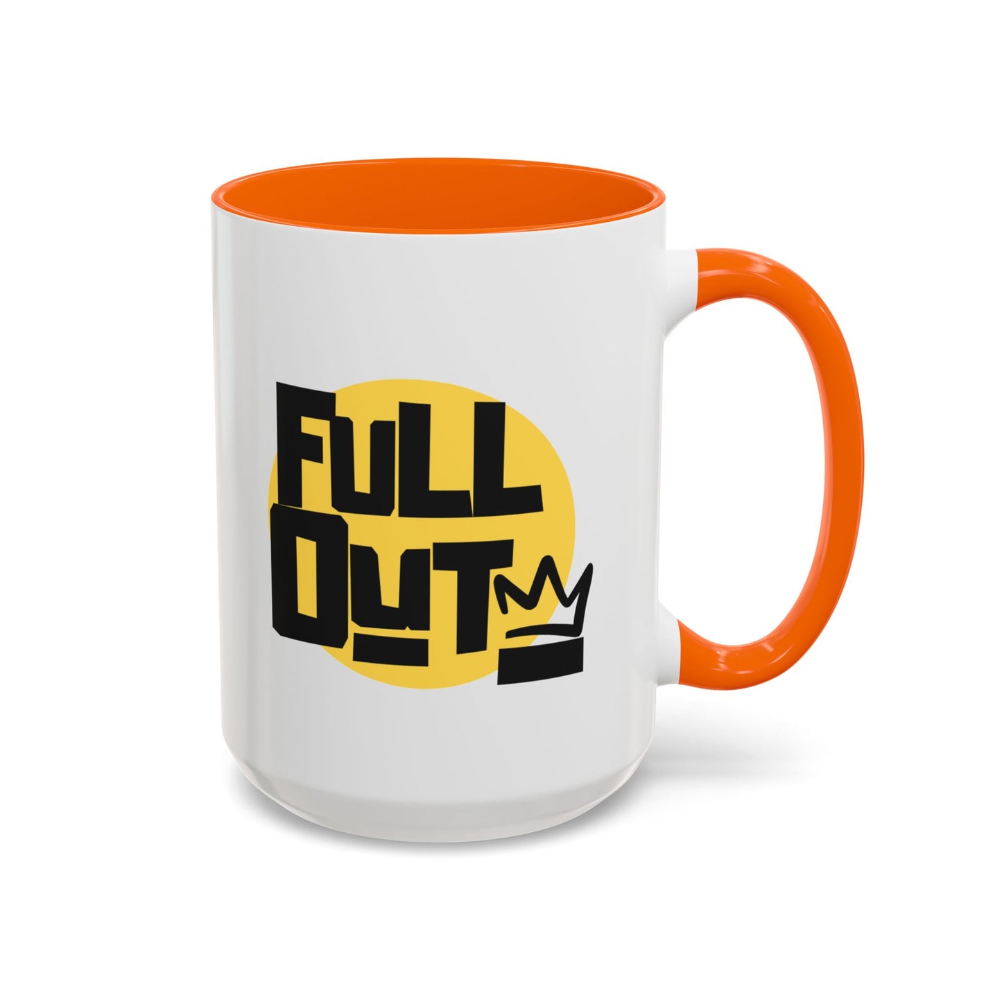 "Full Out" Accent Coffee Mug – Streetwear Dance Mug with Crown Graphic for Dancers