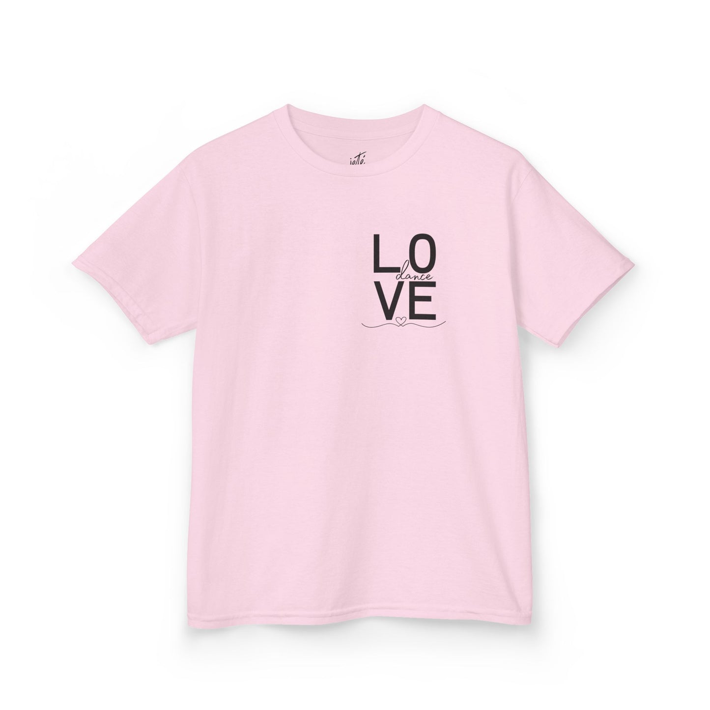 "LOVE Dance" Youth Short Sleeve Tee – Script Letter Graphic Dance Lover T-Shirt